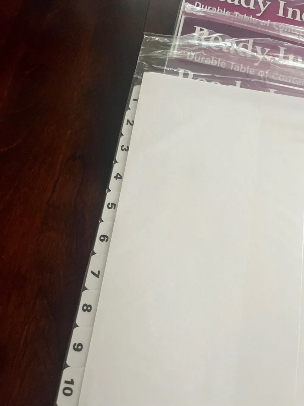 Avery durable table of contents dividers
